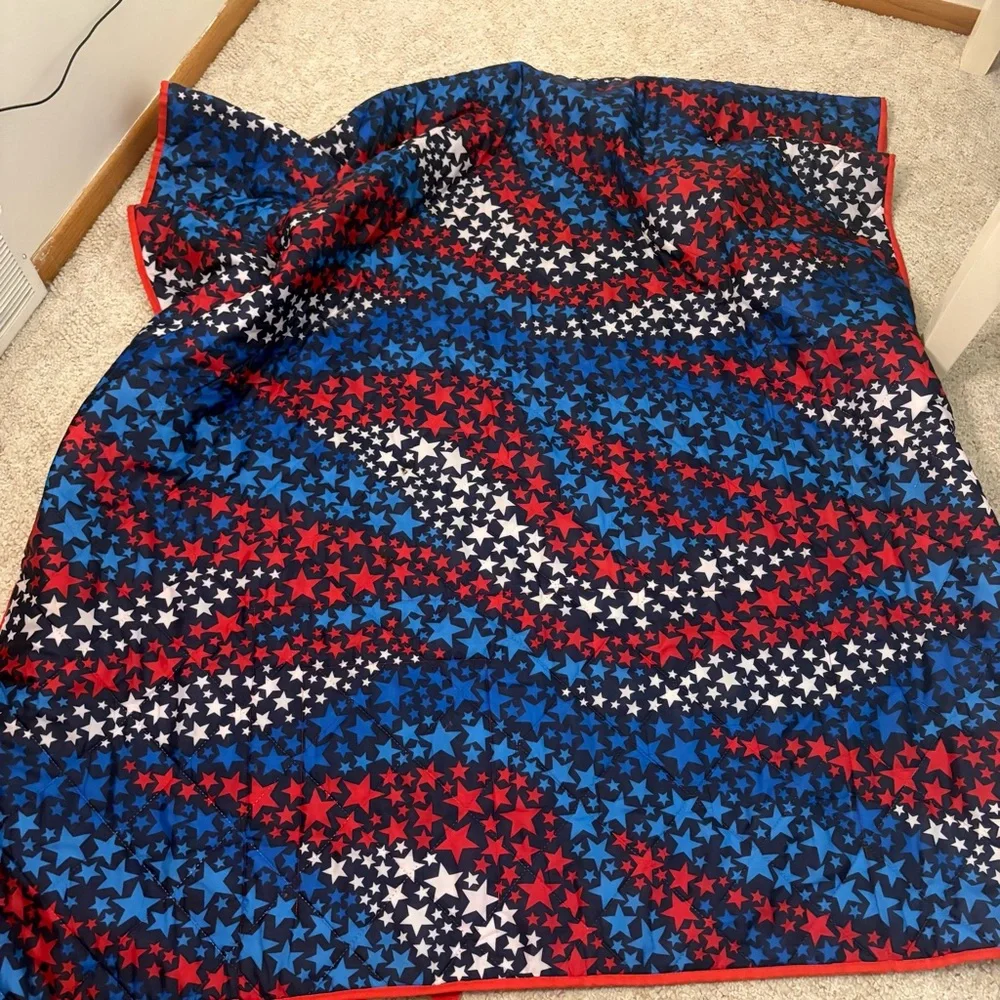 Red White Blue USA July 4th Beach Picnic Utility Blanket 5’ X 6’ outdoor cabin
